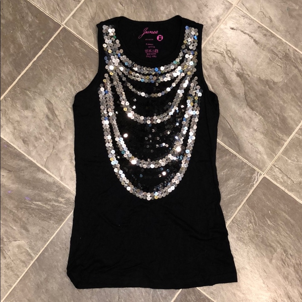 TANK W/ SEQUIN NECKLACE